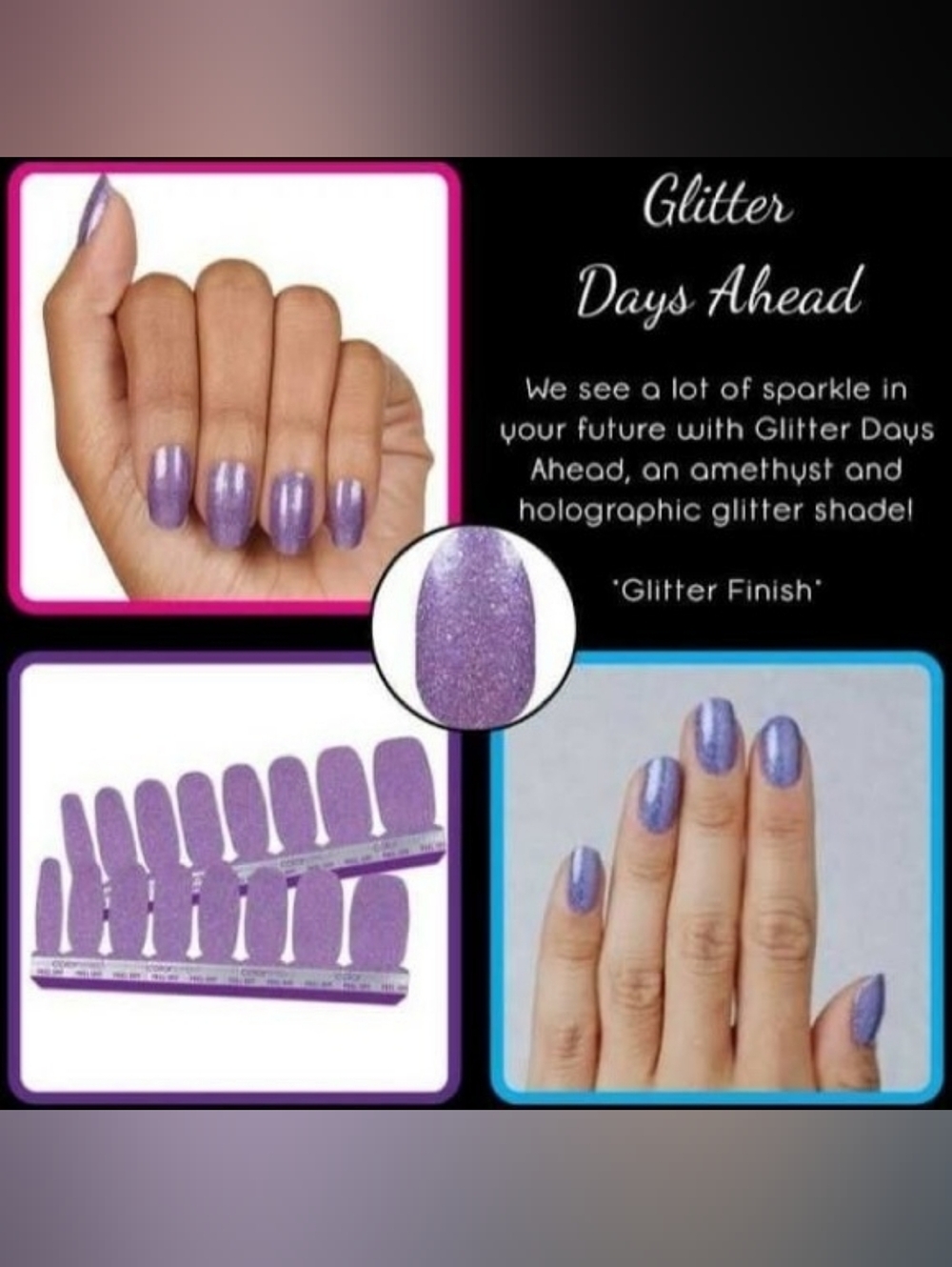 Color Street Lavender Sparkle Nail Wraps